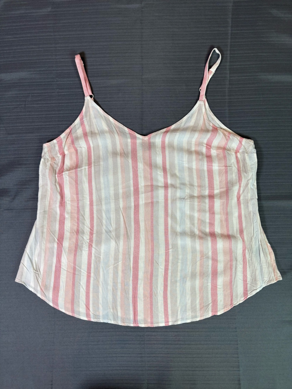 Torrid Size 1 Pink White Stripe Cold Shoulder Cami Blouse 1X Adjustable Straps